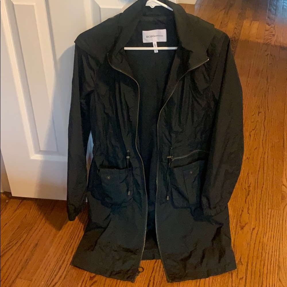 BCBG Dark Olive Green Rain Jacket